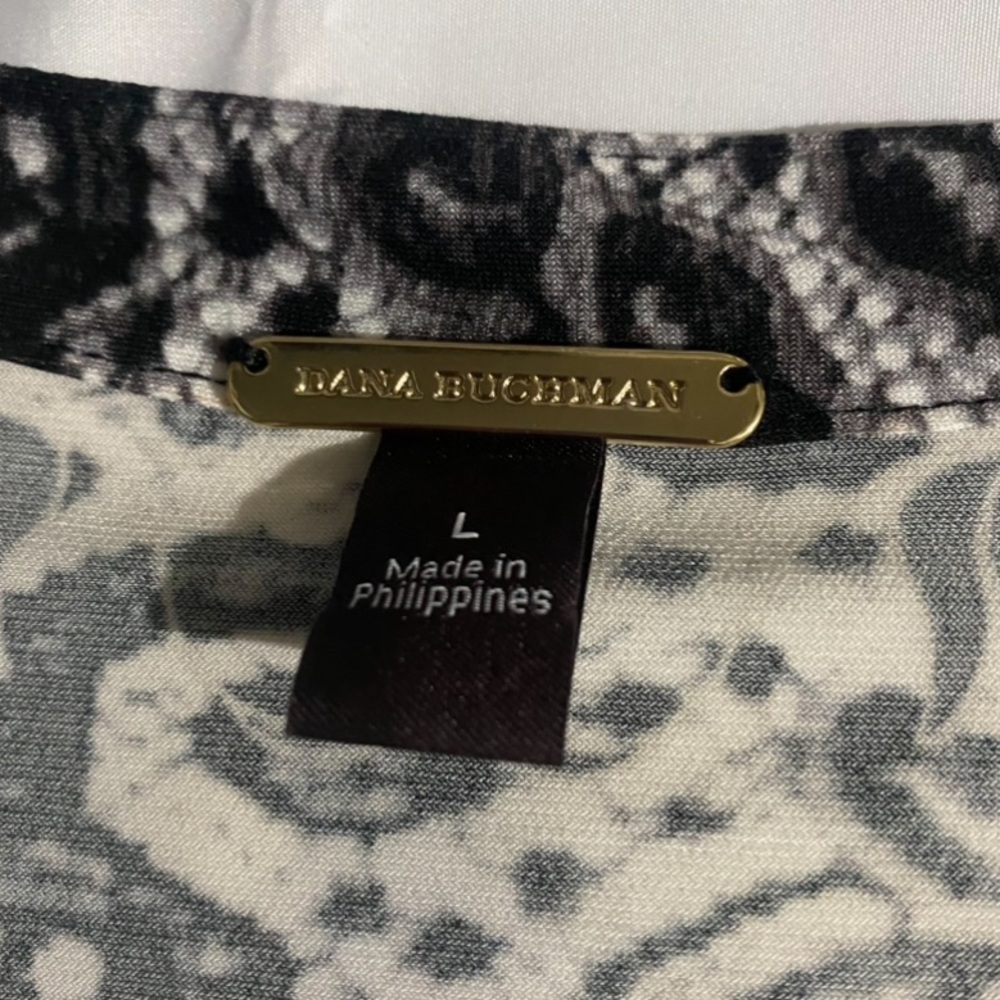 Dana Buchman Patterned Button Down Long Sleeve Bl… - image 6